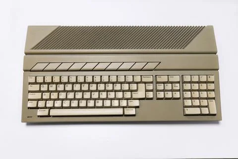 Old 16-bit computers primitive computers from the 1980s and 1990s Stock Photos
