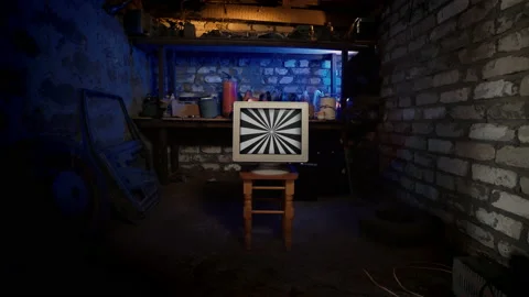 Old 2000s computer in the garage. retro vintage technique. Abstract Digital 스톡 동영상 167659537