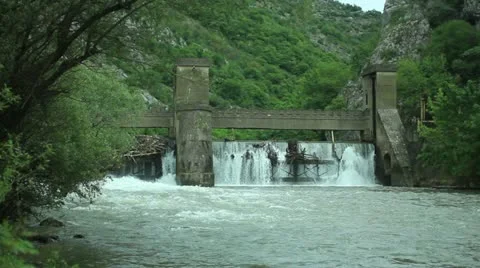 Old 20th century Dam _13 Stock Footage 11069105