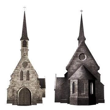 Old 3d church Stock Illustration