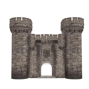 Old 3d stone building 스톡 일러스트