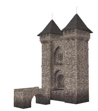 Old 3d stone building 스톡 일러스트
