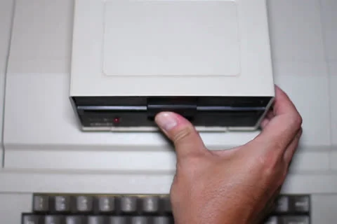 Old 5¼" Floppy Disk Drive NTSC 스톡 동영상 26589445