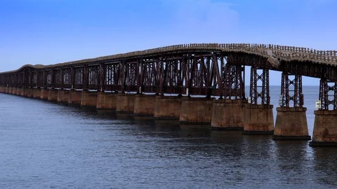 The Old 7mile Bridge - Florida Keys 库存影片 124643326