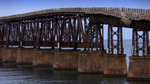 The Old 7mile Bridge - Florida Keys 库存影片 124644205
