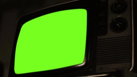 Old 80s TV with Green Screen. Sepia Tone. Video stock 120809669
