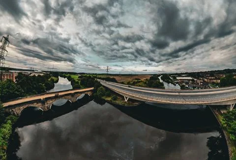 The old A1 Bridge at Ferrybridge Panoramic Stock Photos