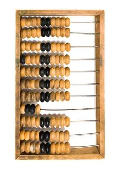 Old abacus isolated on white background Stock Photos
