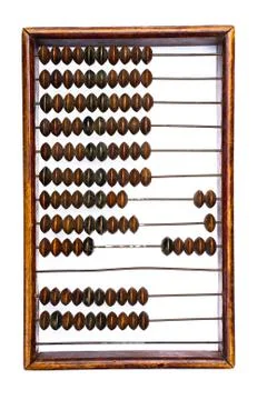 Old abacus on white background Stock Photos