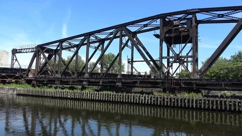 Old abandon bridge Video stock 91390785