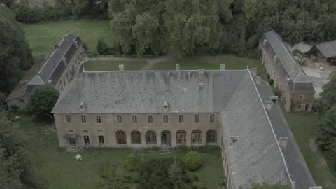 Old abandoned abbey in France Stock Footage 139397053