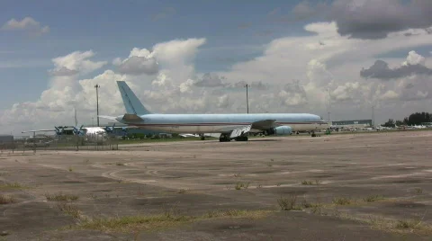 Old abandoned airplane Stock Footage 553840