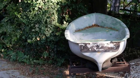 An old abandoned boat Stock Footage 84075525