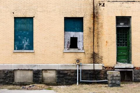 Old abandoned brick building Stock Photos