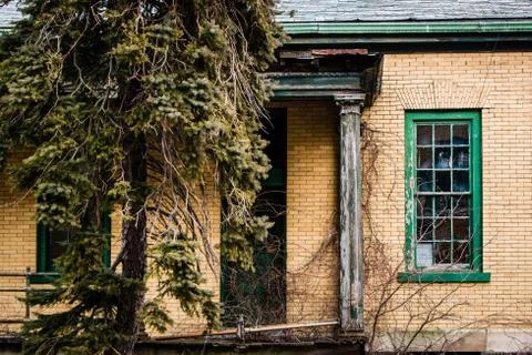 Old abandoned brick building Stock Photos