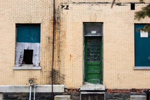 Old abandoned brick building Stock Photos