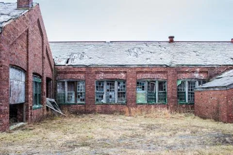 	old abandoned brick home Stock Photos