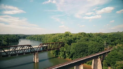 Old Abandoned Bridge Stock Footage 95015697