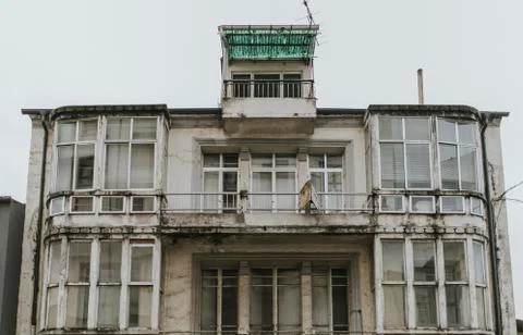 Old abandoned building facade. Stock Photos