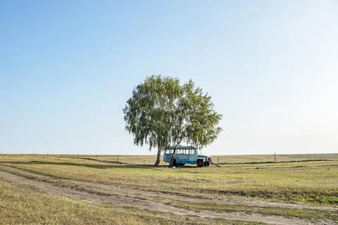 An old abandoned bus. Stock Photos