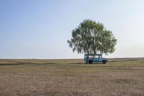 An old abandoned bus. Stock Photos