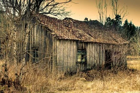 Old abandoned cabin Foto stock