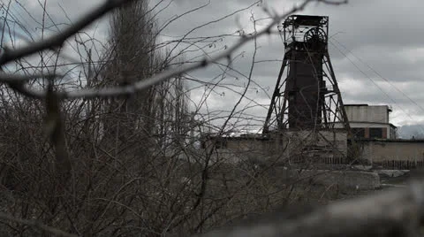 Old abandoned coal mine Stock Footage 24713580
