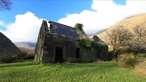 Old Abandoned Cottage in the Mountains Stock Footage 87792934