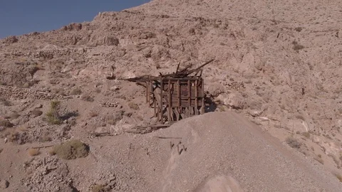Old Abandoned Desert Mining Operation Stock Footage 118030207
