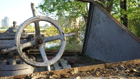 Old abandoned gas valve Video stock 89378875