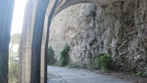 Old abandoned highway in the mountains. Stock Footage 221305012