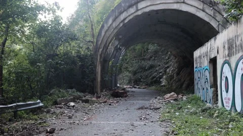Old abandoned highway in the mountains. Stock Footage 221305014
