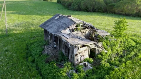 Old abandoned house in countryside Stock Footage 196480853