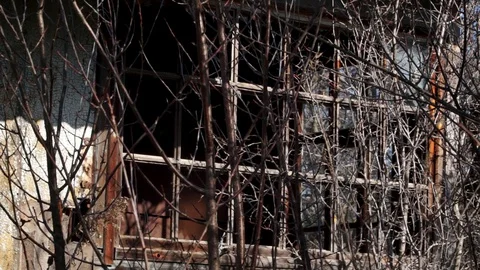 An old abandoned house Devastation Broken Windows Decline 007 Stock Footage 118502352