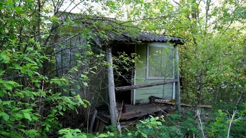 An old abandoned house Devastation Broken Windows Decline Stock Footage 132169038