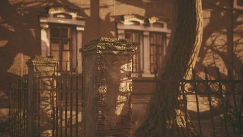 Old abandoned house at sunset Vídeo Stock 159704693