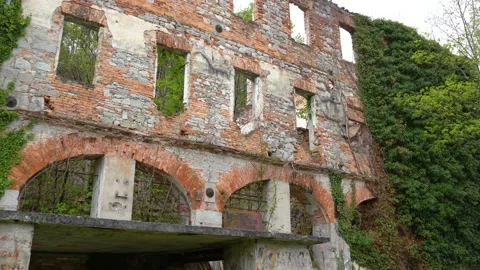 Old abandoned mill in countryside Stock Footage 202304448