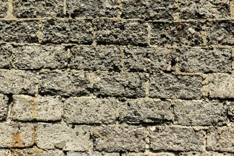 Old abandoned or dilapidated construction objects of brick and concrete on the o Stock Photos