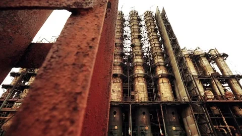 An old abandoned plant Stock Footage 73785221