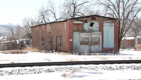Old Abandoned Railroad Station Stock Footage 1069880