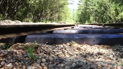 Old abandoned railway in the forest Stock Footage 53468059