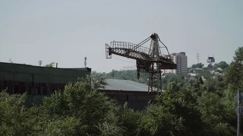 Old abandoned railway industry of the soviet era. Stock Footage 77155293