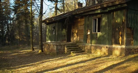 Old abandoned ranche in the wild in the middle of nowhere moving forward Stock Footage 149643510