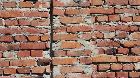 Old abandoned red brick wall Видео 111725094
