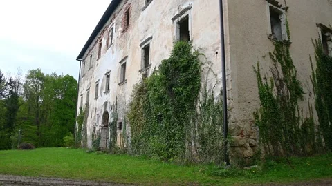 Old abandoned renaissance building in remote village Stock Footage 154533218