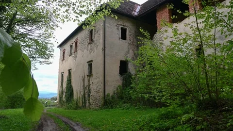 Old abandoned renaissance building in remote village Stock Footage 154533953