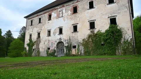 Old abandoned renaissance building from the second half of the 16th century Stock Footage 154533162