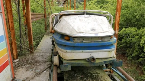 Old abandoned roller coaster Stock Footage 63771580
