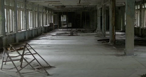 Old abandoned school building Pripyat Stock Footage 200945516