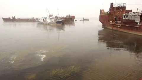 Old Abandoned Ships Stock Footage 80795375